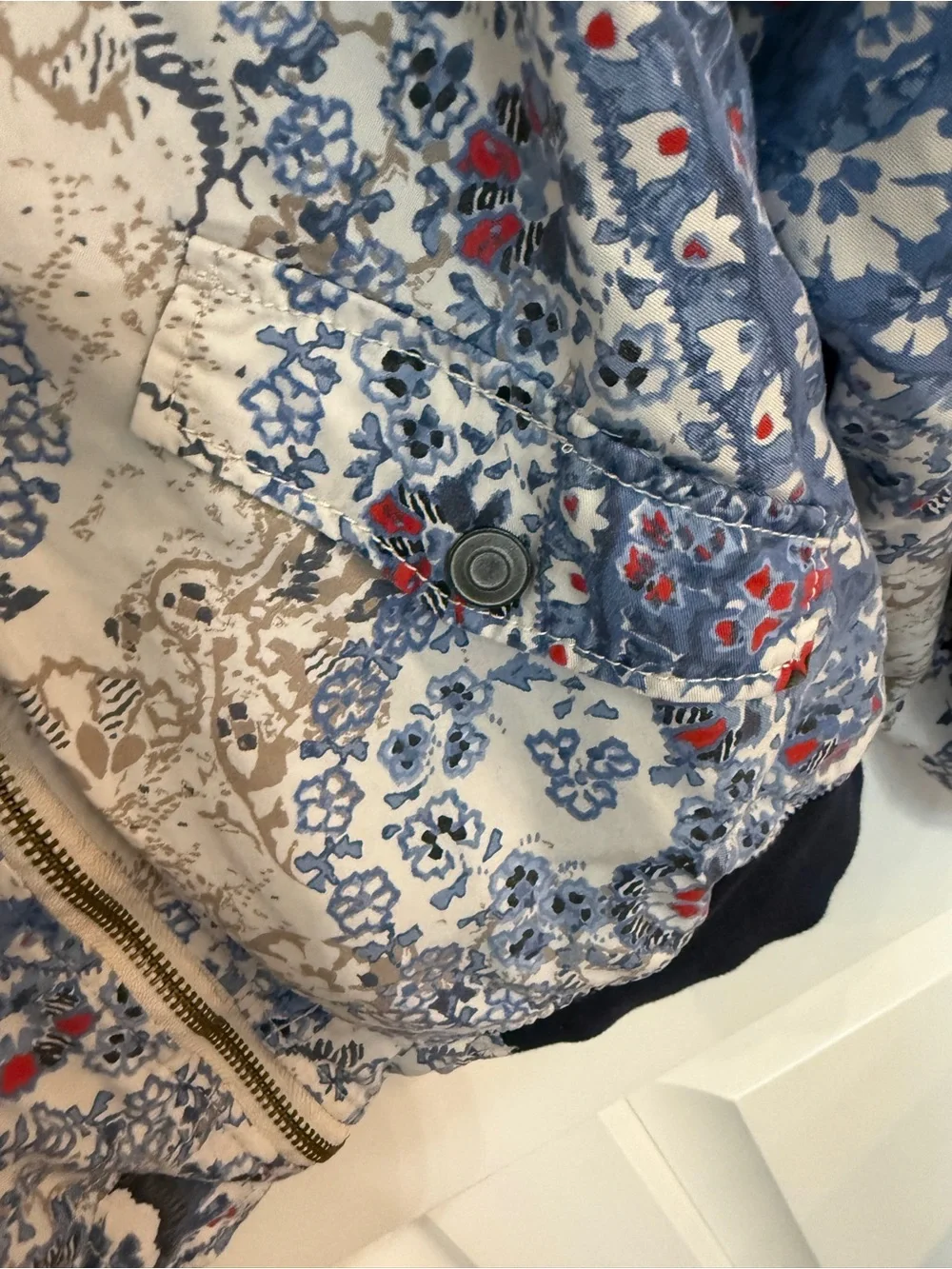 Free People Daytrip Paisley Print Quilted Full Zip Up Bomber Jacket 25584